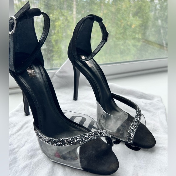 ⭐️SCHUTZ Black and Silver Embellished Heels - Picture 8 of 9
